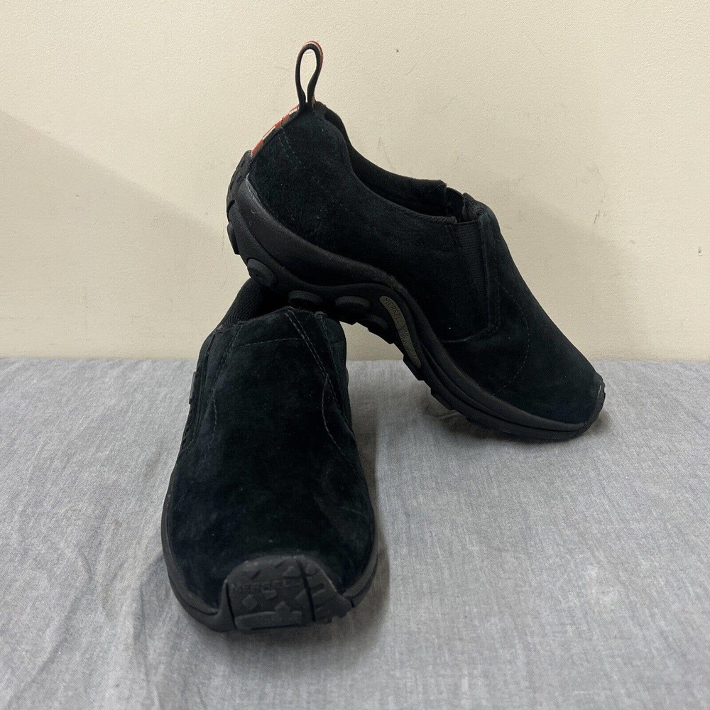 MERRELL WOMEN JUNGLE MOC MIDNIGHT BLACK LEATHER SHOE COMFORTBALE J52918 SIZE 6.5